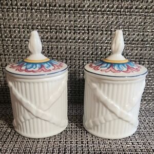 Vintage Pair of Elizabeth Arden Palais de Versailles Powder Jar / Trinket Box